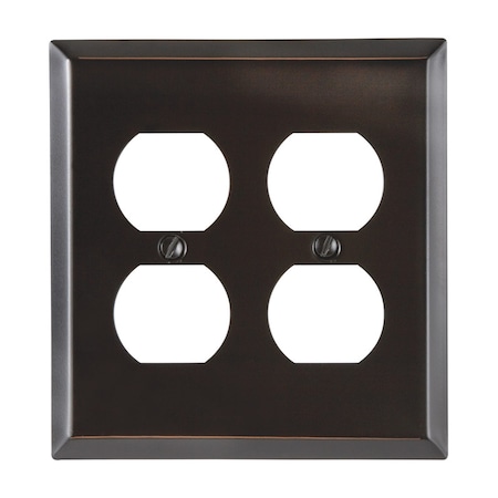 Amerelle Wall Plate, Number of Gangs: 2 gang Stamped Steel, Aged Bronze Finish, Brown 163DDDB